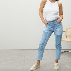 Everlane The Curvy ’90s Cheeky Jeans high rise patch straight leg 29 or 30 crop